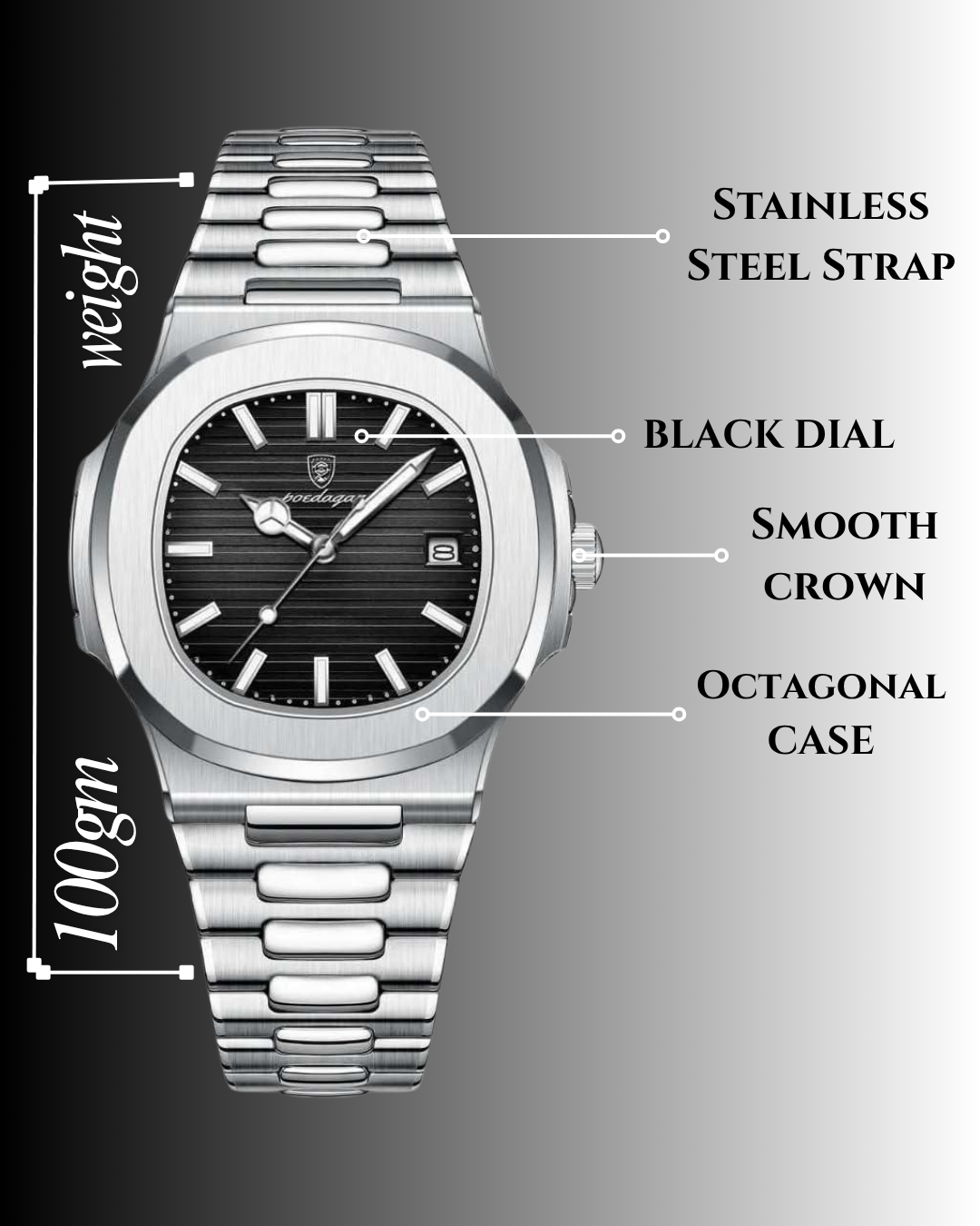 Luxury Stainless Steel Watch